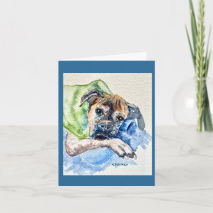 sweet boxer Charlie [Tank]Folded Thank You Card