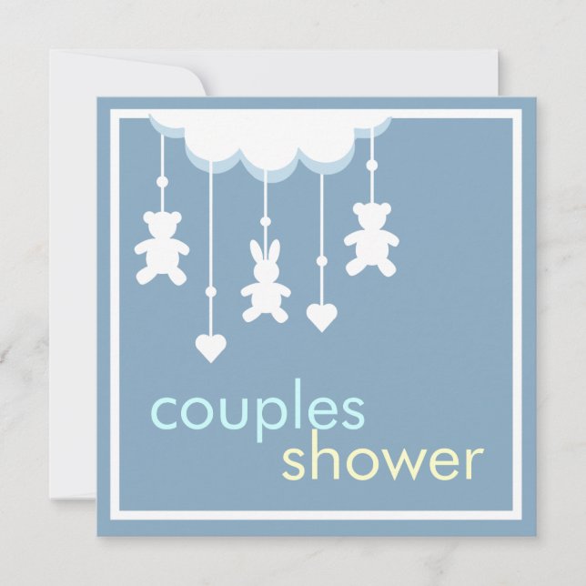 Sweet Boy Mobile Couples Baby Shower Invitation (Front)