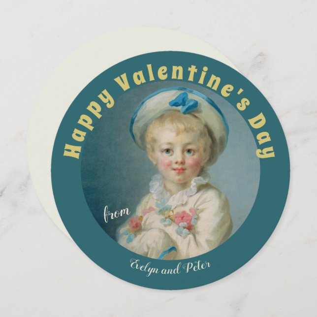 Sweet boy Pierrot Fragonard CC1074 Valentine Card (Front/Back)
