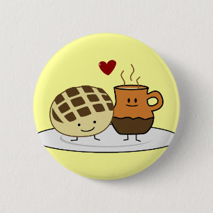 Sweet Bread Hot Chocolate Pan dulce Mexican concha 6 Cm Round Badge