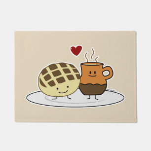 Sweet Bread Hot Chocolate Pan dulce Mexican concha Doormat