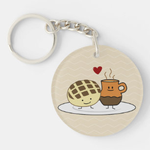 Sweet Bread Hot Chocolate Pan dulce Mexican concha Key Ring