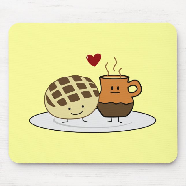 Sweet Bread Hot Chocolate Pan dulce Mexican concha Mouse Pad (Front)