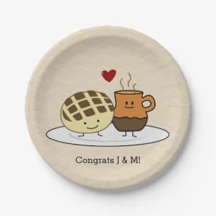 Sweet Bread Hot Chocolate Pan dulce Mexican concha Paper Plate