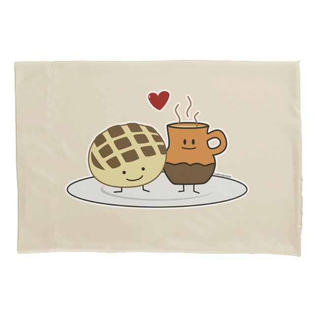 Sweet Bread Hot Chocolate Pan dulce Mexican concha Pillowcase (Front)