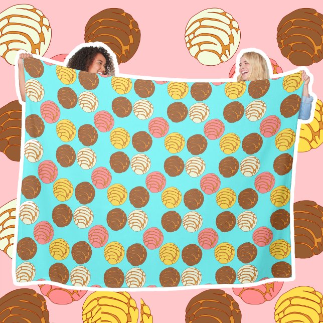 Sweet  Bread Mexican Pan Dulce Conchas Fleece Blanket (Creator Uploaded)