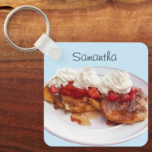 Sweet Bread With Strawberries And Cream Key Ring (Front)