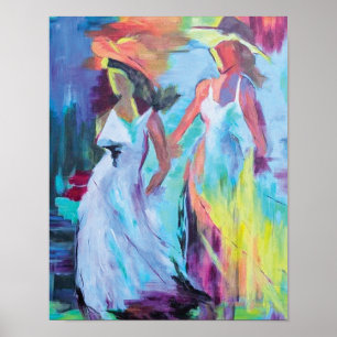 Sweet Breeze Impressionist Women in Hats  Poster