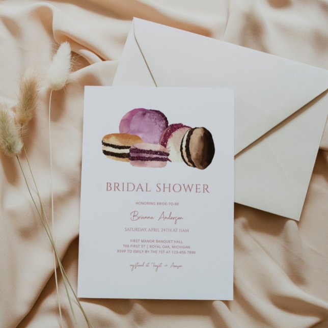 Sweet Bridal Shower Invitation with Macarons (Creator Uploaded)