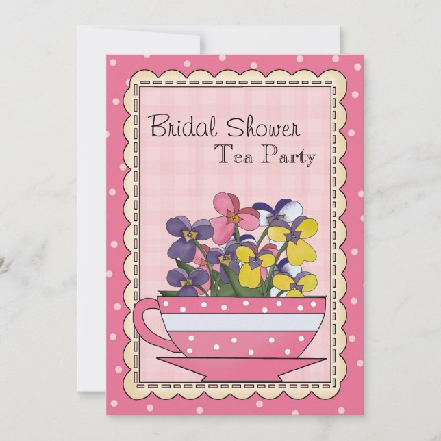 Sweet Bridal Shower Tea Party Invitation (Front)