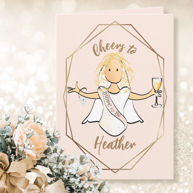 Sweet Bridal Wedding Shower Champagne Toast Card (Creator Uploaded)