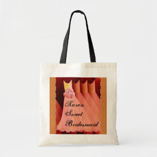 Sweet Bridesmaid Custom Name and Dresses Tote Bag