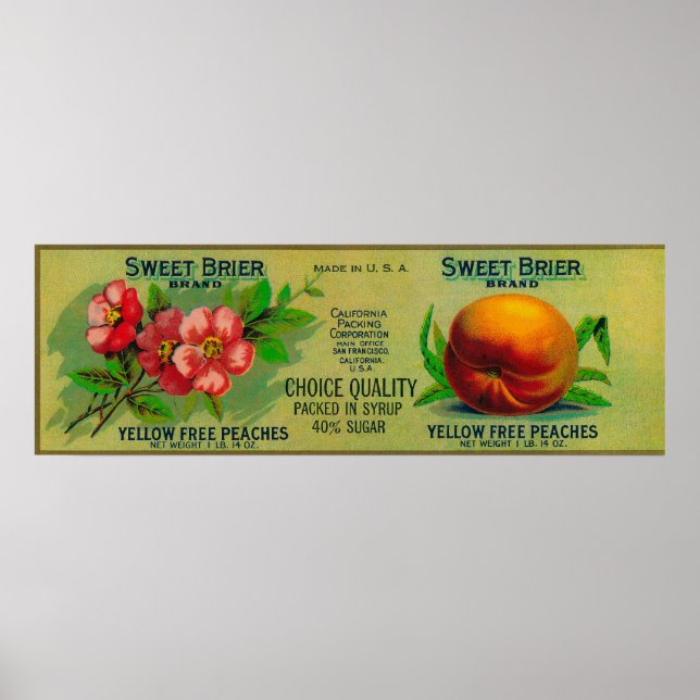 Sweet Brier Peach Label Poster (Front)