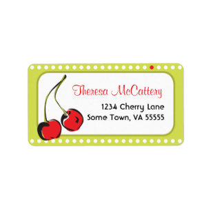 Sweet Bright Red Cherry Address Label
