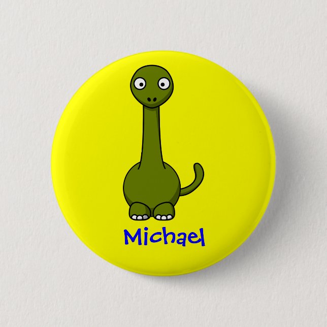 Sweet brontosaurus 6 cm round badge (Front)