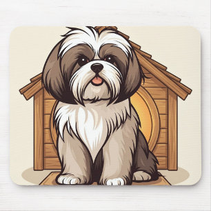 Sweet Brown and White Shih Tzu Mouse Pad