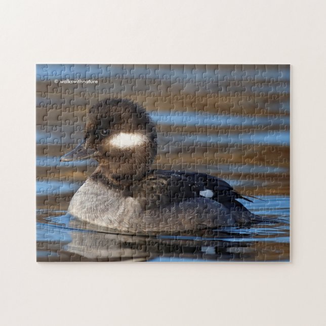 Sweet Bufflehead Duck on Sunlit Waters Jigsaw Puzzle (Horizontal)