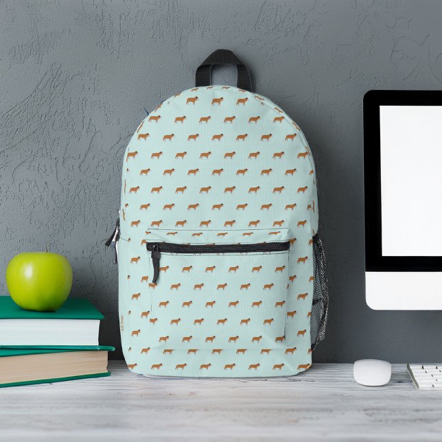 Sweet Bulldogs Pattern Personalised Printed Backpack (Creator Uploaded)