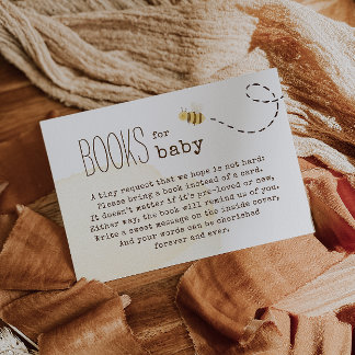 Sweet Bumble Bee Baby Shower Books For Baby Enclosure Card