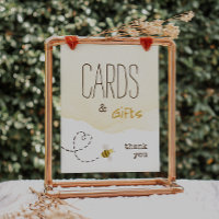 Sweet Bumble Bee Baby Shower Cards and Gifts Sign