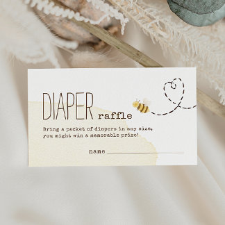 Sweet Bumble Bee Baby Shower Diaper Raffle Enclosure Card