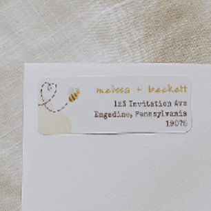 Sweet Bumble Bee Baby Shower Return Address Label