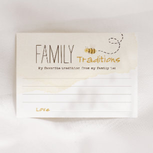 Sweet Bumblebee Baby Shower Family Traditions Card