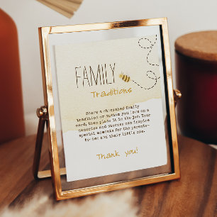 Sweet Bumblebee Baby Shower Family Traditions Sign