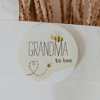 Sweet Bumblebee Baby Shower Grandma To Bee Button