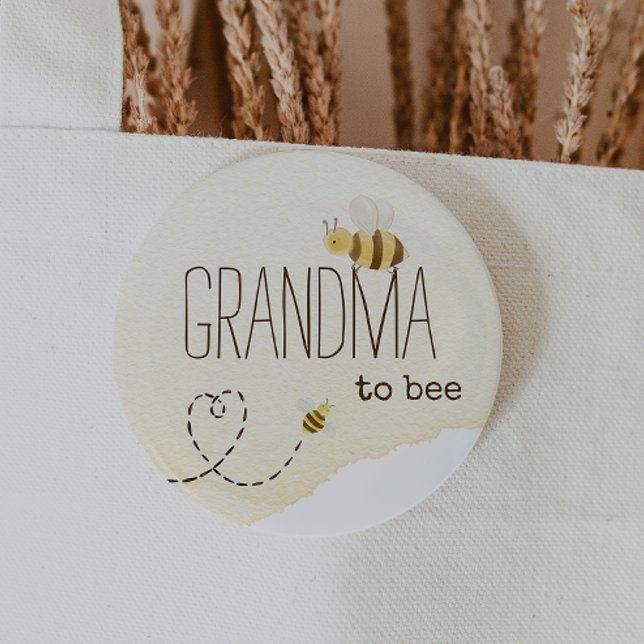 Sweet Bumblebee Baby Shower Grandma To Bee Button (Creator Uploaded)
