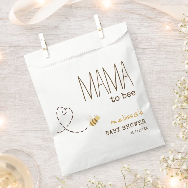 Sweet Bumblebee Mama To Bee Baby Shower Favour Bag (Clipped)