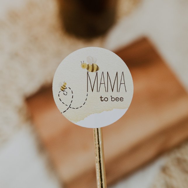 Sweet Bumblebee Mama to Bee Baby Shower Favour Classic Round Sticker (Creator Uploaded)