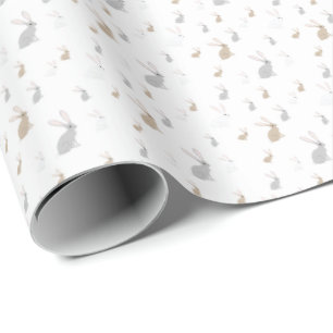 Sweet Bunnies-White Wrapping Paper