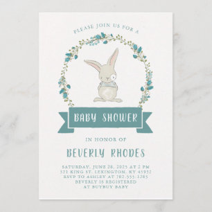 Sweet Bunny Baby Shower Invitation