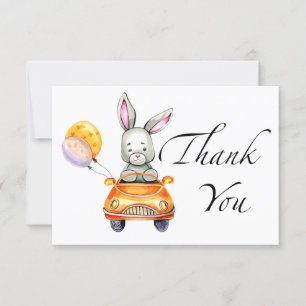 Sweet bunny baby shower thank you card