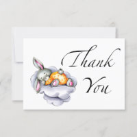 Sweet bunny baby shower thank you card