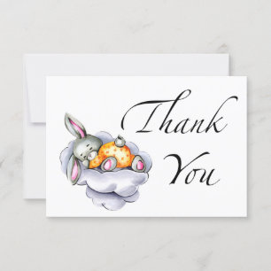 Sweet bunny baby shower thank you card