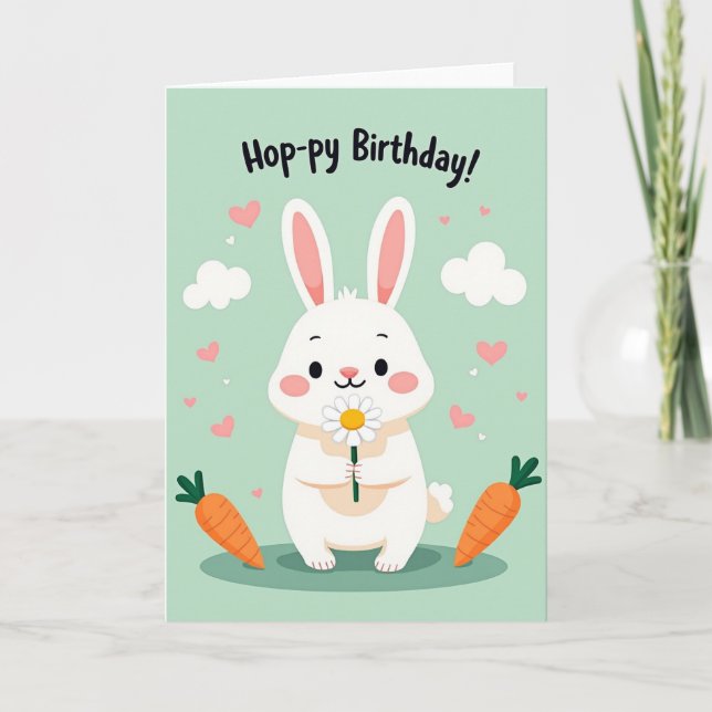 Sweet Bunny Birthday Card (Front)