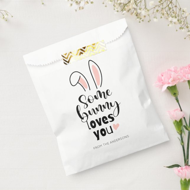 Sweet Bunny Ears Some Bunny Loves You Easter Favour Bag (Sealed)
