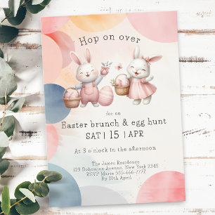 Sweet bunny easter brunch & egg hunt invitation