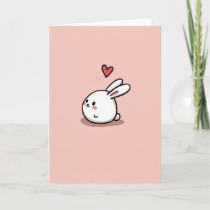 Sweet Bunny Heart Birthday Card