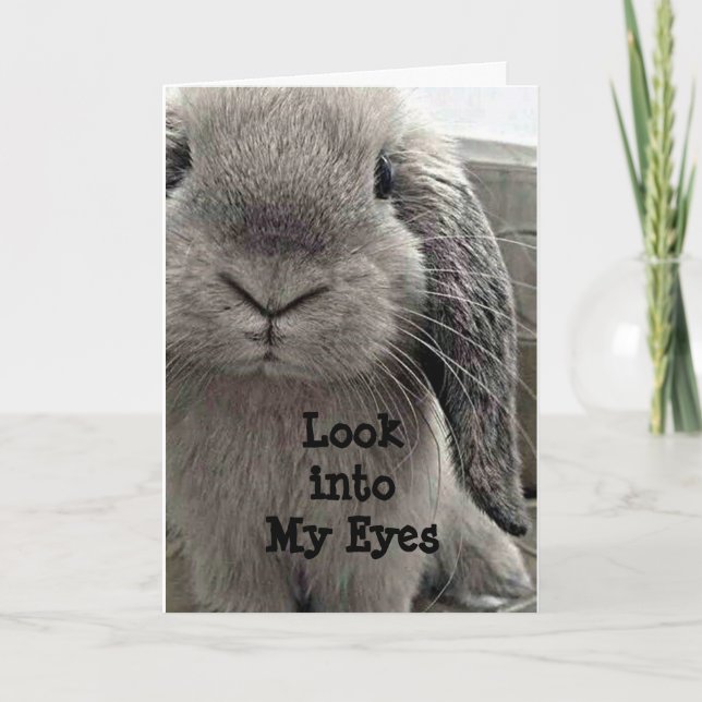 SWEET BUNNY HOPPING BY TO SAY HAPPY BIRTHDAY CARD (Front)