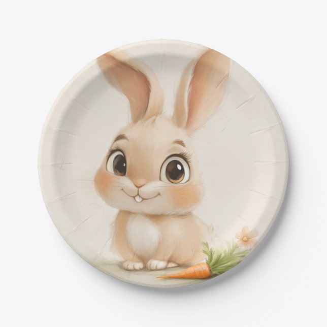 Sweet Bunny Joy Paper Plate (Front)