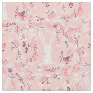Sweet Bunny   Pink Floral Nursery Fabric