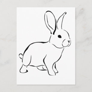 Sweet Bunny Rabbit Cute Nature Cartoon Art Postcard