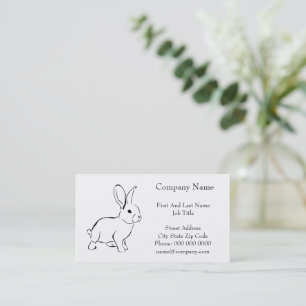 Sweet Bunny Rabbit, Cute Spring or Easter Cartoon Business Card