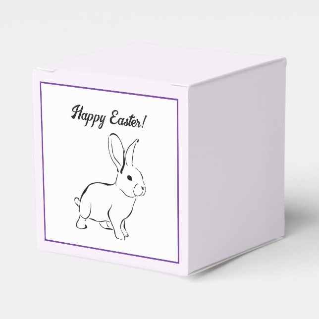 Sweet Bunny Rabbit, Cute Spring or Easter Cartoon Favour Box (Front Side)