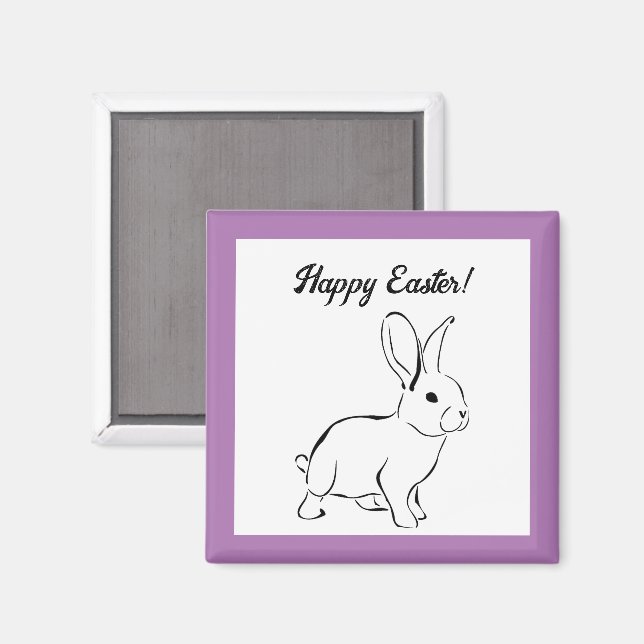 Sweet Bunny Rabbit, Cute Spring or Easter Cartoon Magnet (Front/Back)