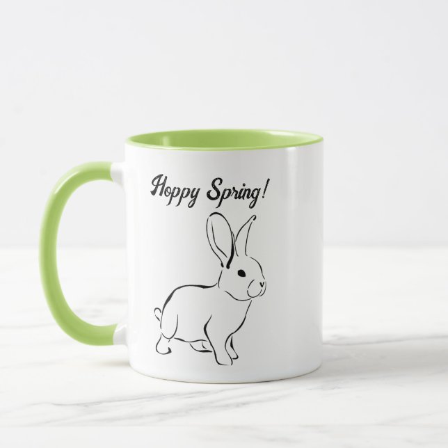 Sweet Bunny Rabbit, Cute Spring or Easter Cartoon Mug (Left)