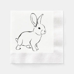Sweet Bunny Rabbit, Cute Spring or Easter Cartoon Napkin